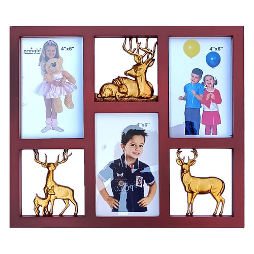 Photo Frame With Deer Design - Maroon