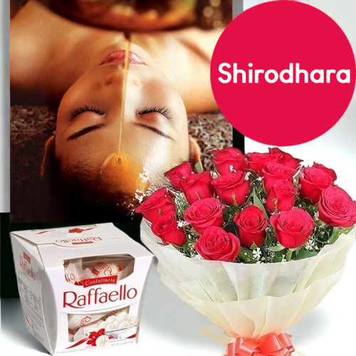 Kundalini Shirodhara Gifts Combo with Red Roses