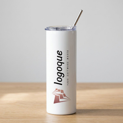 Corporate Name & Logo Printed Stainless Straw Bottle