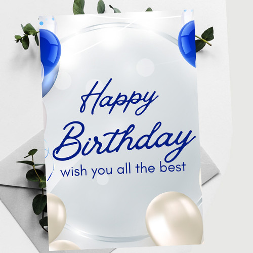 "Happy Birthday Wish you All the Best" Printed Birthday Greeting Card