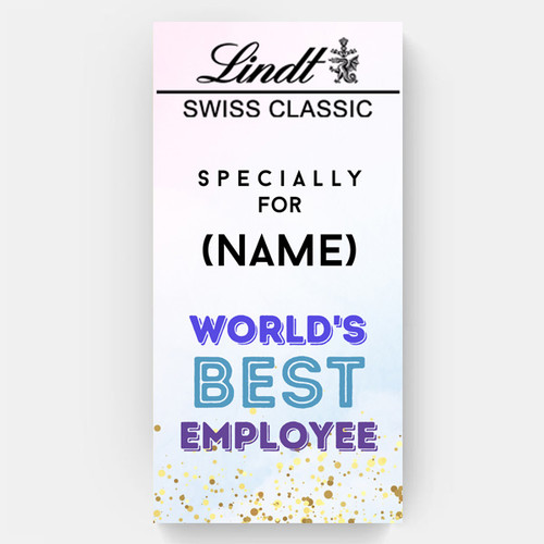 'World's Best Employee' Name Print on Lindt Chocolate