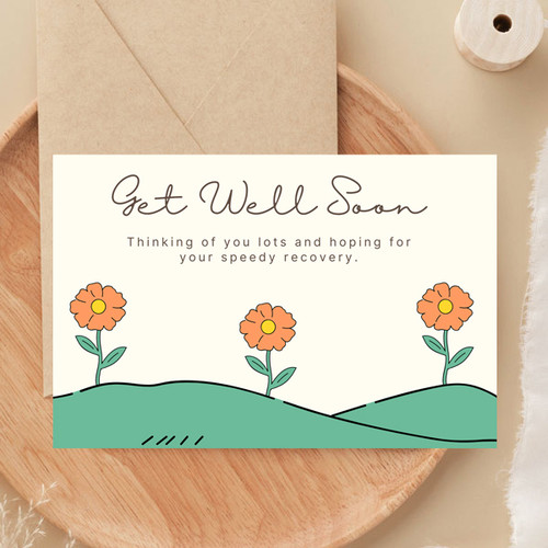 Get Well Soon Printed Card Wishing For Speedy Recovery