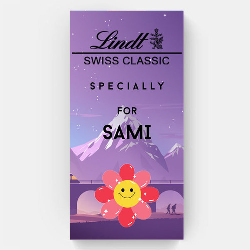 Personalised Purple Coloured Cute Design Chocolate Cover