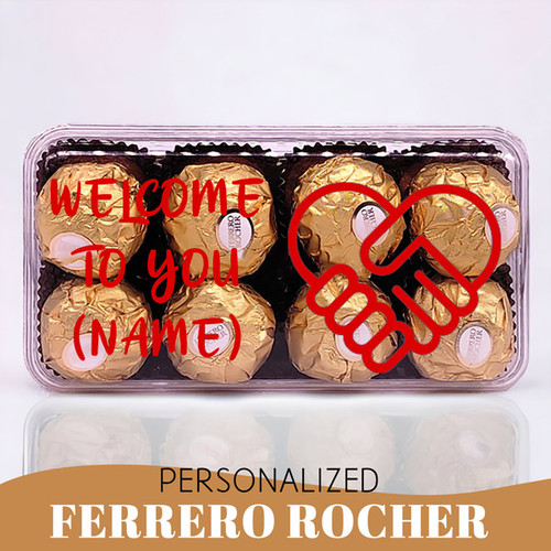 'Welcome' Ferrero Chocolate with Recipient's Name Print