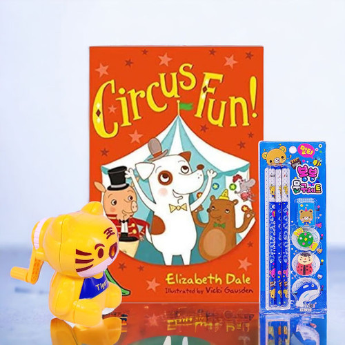 'Circus Fun' Book, Blue Pencil Set & Cute Tiger Sharpener for Kids 'Circus Fun' Book, Blue Pencil Set & Cute Tiger Sharpener for Kids