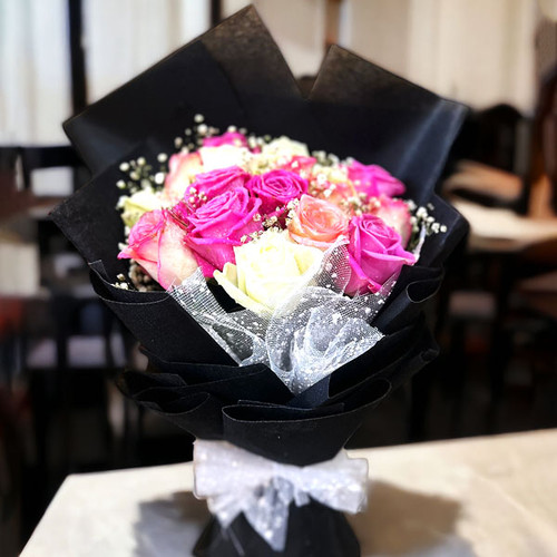 Beautiful Pink & White Rose Bouquet
