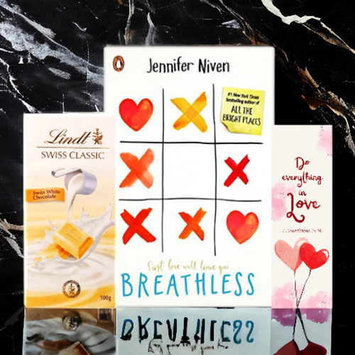 Breathless by Jennifer Niven With Bookmark & Lindt Chocolate Breathless by Jennifer Niven With Bookmark & Lindt Chocolate