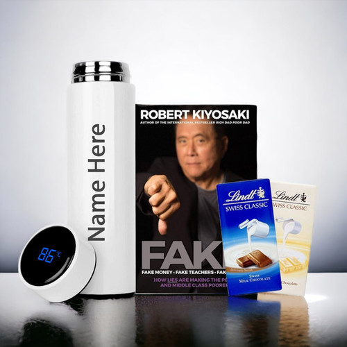 Fake By Robert Kiyosaki With Personalised Bottle & Two Lindt Swiss Chocolates