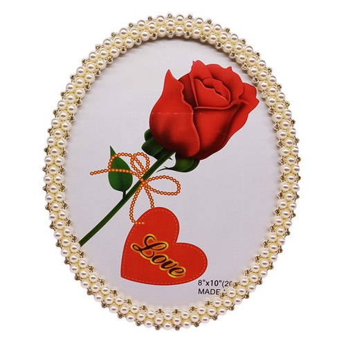 Beautiful Oval Shaped Pearl Design Photo Frame