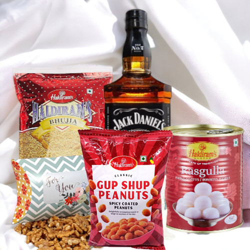 Namkeen Snacks With Jack Daniel's Whisky Hamper