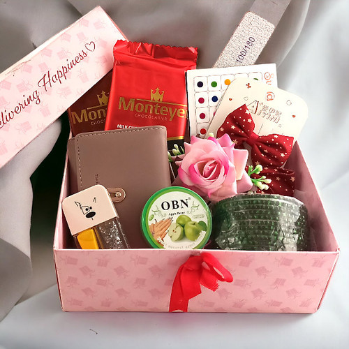 Beauty Product with Purse and Chocolates Combo For Her