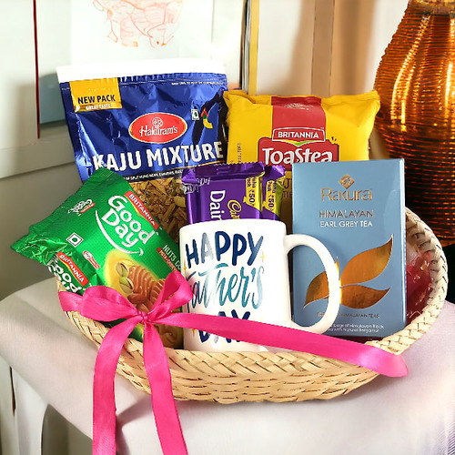 Happy Father's Day Mug with Cookies, Tea & Chocolates Hamper