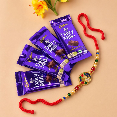 Rakhi With Dairy Milk Combo