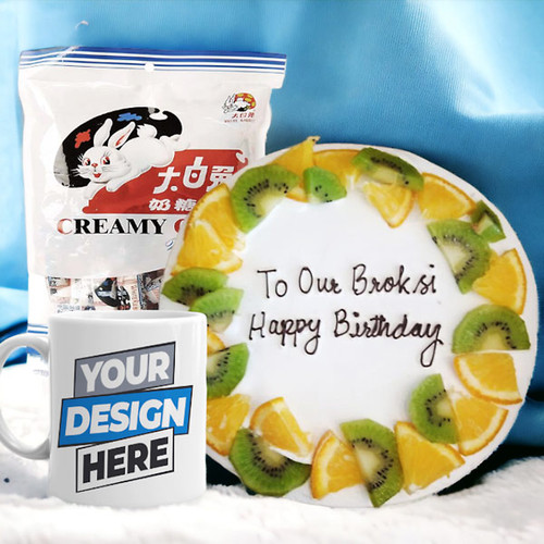 Creamy White Rabbit Chocolate, Mug & Cake Hamper