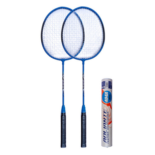 Wooden Handle Grip Mix Badminton Racket- Blue