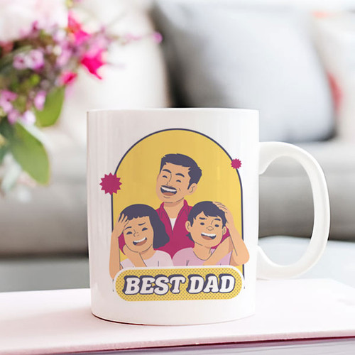 Best Dad Printed White Ceramic Coffee Mug