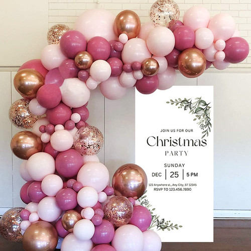 Pink & Golden Balloon Garland With Flex Board Decoration set(DIY) Pink & Golden Balloon Garland With Flex Board Decoration set(DIY)