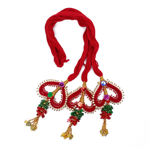 Red Chulthi Dhago with Red, Golden & Green Tassels