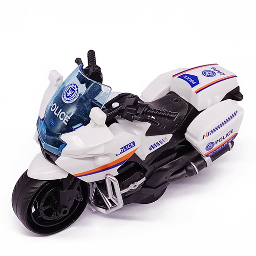 White Police Mini Motorcycle Toy for Kids