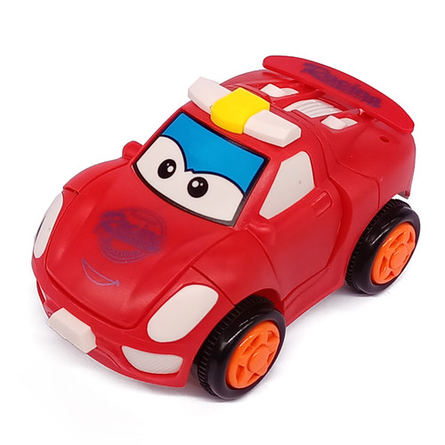 Action Robot Pull Push Back Red Car- Kids Toy