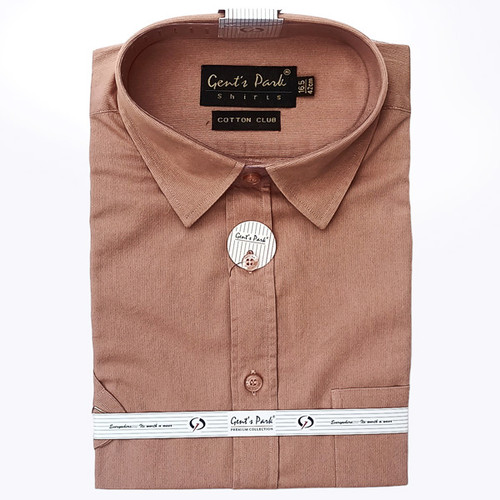 Peach Colour Plain Shirt - Gent's Park (15.5|39 cm)