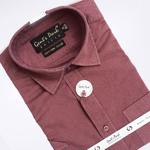 Gent's Park Maroon Plain Shirt (16.5|42 cm)