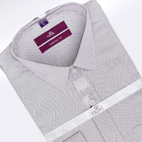 Formal Shirts For Men- Pink & Black Striped (M|39cm)