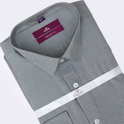 Washable Grey Cotton Shirt for Him (L)