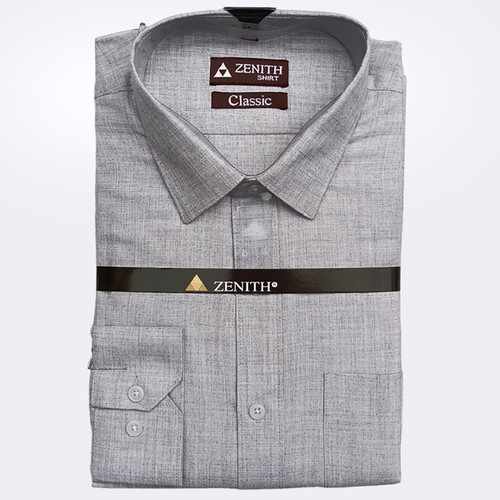 Extra Large Size Light Grey Cotton Formal Shirt For Men
