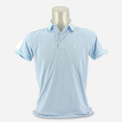 Light Blue Polo T-Shirt with Logo Embroidery (Size L)