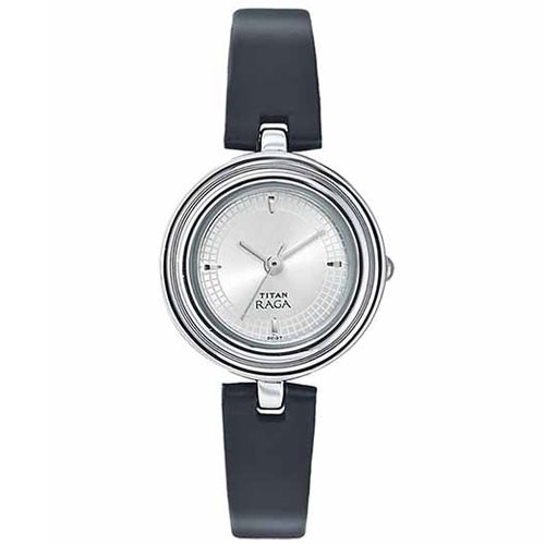Titan Brass Case Silver-White Dial Analog Watch for Women (2498SL01)