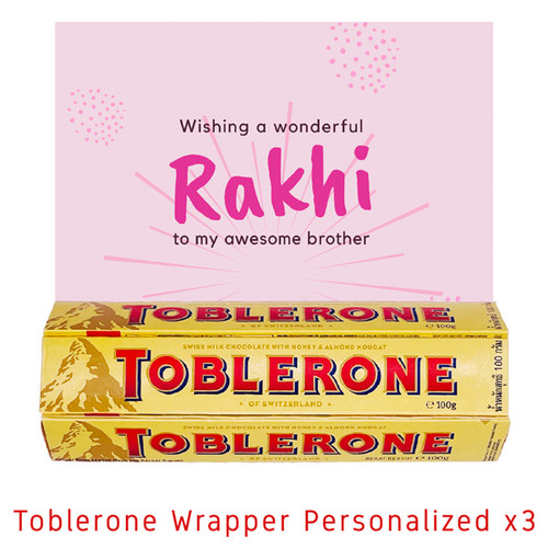 Personalized Wrapper of 3 Toblerone Combo- 100g each