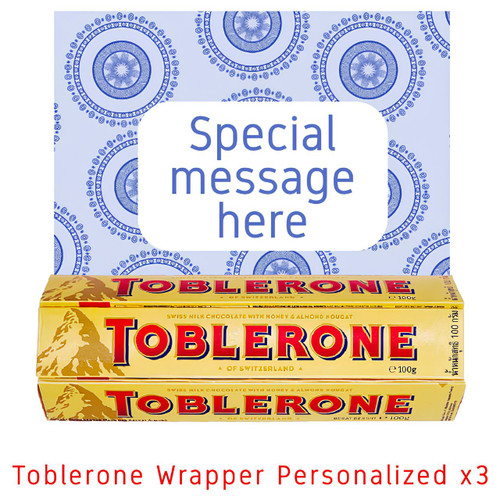 Message Print Wrapper for Toblerone 3 Pcs Combo