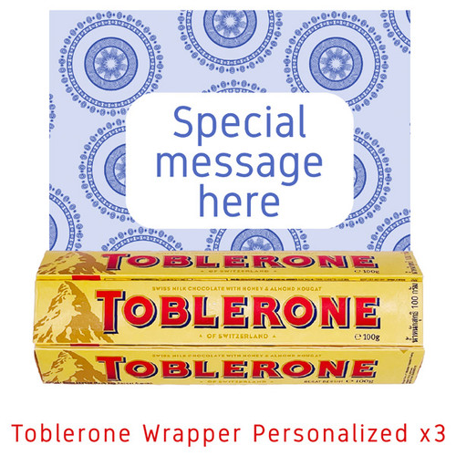 Message Print Wrapper for Toblerone 3 Pcs Combo