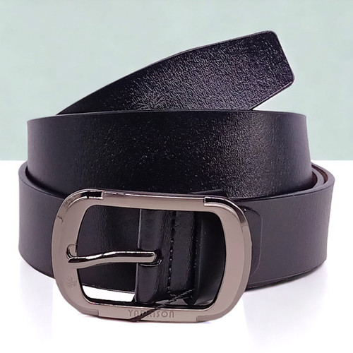 Black Colour Belt With Oval Buckle