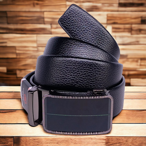 Heavy Black Glass Buckle Premium Belt For Men