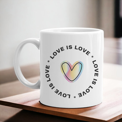 "Love is Love"Printed White Ceramic Mug