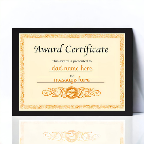Certificate for Your Dad with Personalized Message