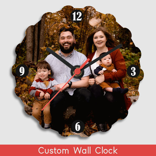 Personalized Photo Print Wall Clock for Home Decor