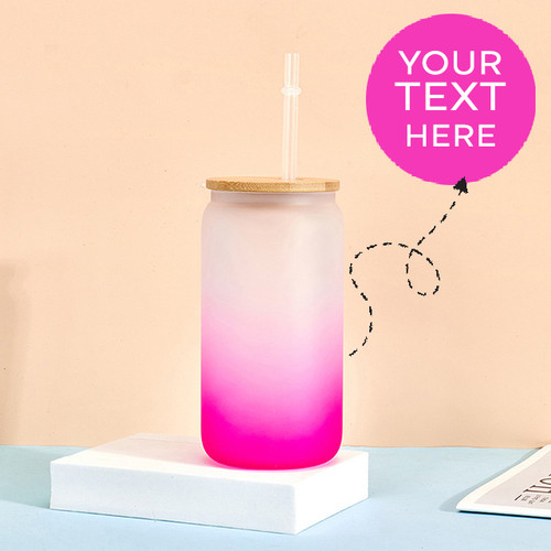 'Create Your Own Story' Printed Pink Can with Straw