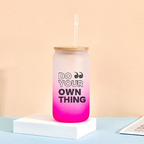 'Do Your Own Thing' Printed Can Bottle- Pink