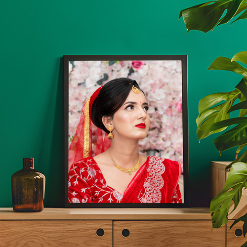 Black & Golden Photo Frame with Personalized Photo Print