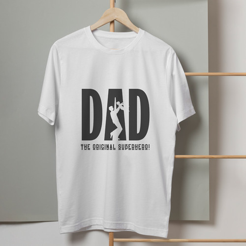 'Dad The Superhero' Printed Tshirt- L, XL, XXL