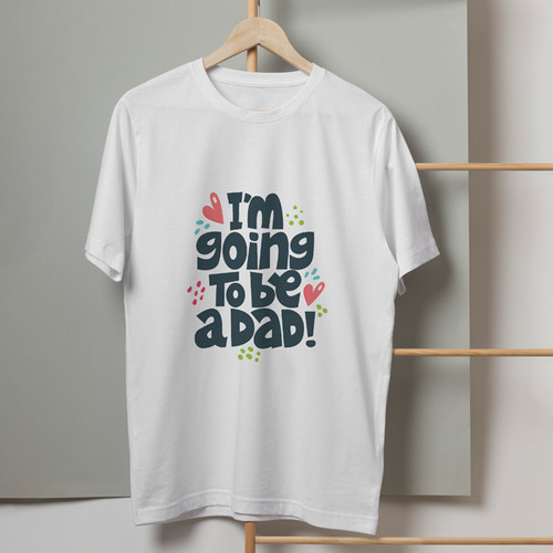 'To be Dad Printed' Cool White Tshirt- L, XL, XXL