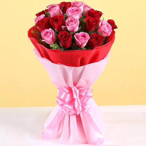 Lovely Reds Bouquet (12 Red and 12 Pink Roses)