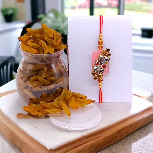 Kismis Jar With Rakhi Thread Combo (Rakhi Thread May Vary)