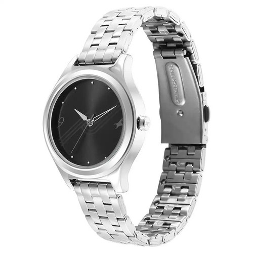 Fastrack Stunners Black Dial Metal Strap Watch for Girls-6152SM06