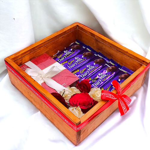 Perfume With Chocolates & Mix Roses Gift For Her