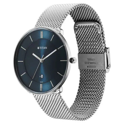 Titan Noir Blue Dial Metal Strap Watch For Men-1849SM02 Titan Noir Blue Dial Metal Strap Watch For Men-1849SM02