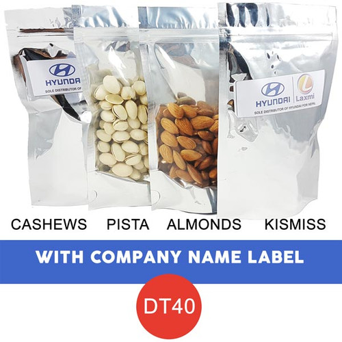 Assorted Dry Nuts in Customizable Fresh Pouch (Cashew, Almond, Pista, Kismiss)